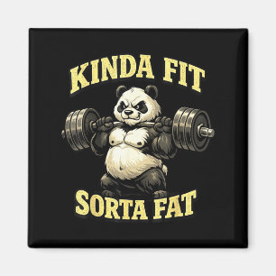 Lustiger Fitness-Panda_ Einigermaßen Fit Ein Bissc Magnet