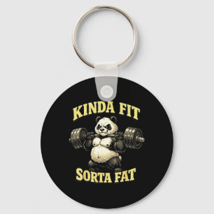 Lustiger Fitness-Panda_ Einigermaßen Fit Ein Bissc Schlüsselanhänger