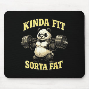 Lustiger Fitness-Panda_ irgendwie fit ziemlich dic Mousepad