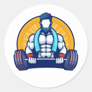 Lustiger Fitness-Sticker fürs Gym   Schwitze jetzt Runder Aufkleber