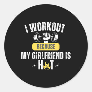 Lustiger Fitnessstudio Ich trainiere, weil meine F Runder Aufkleber