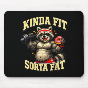 Lustiger Fitnessstudio-Waschbär_ irgendwie fit zie Mousepad