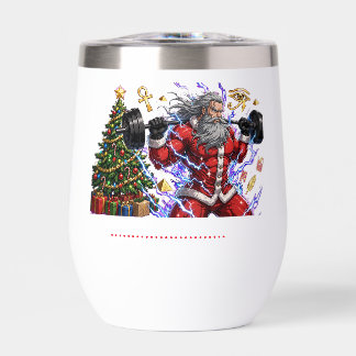 Lustiger Fitnessstudio-Weihnachtsmann stemmt Gewic