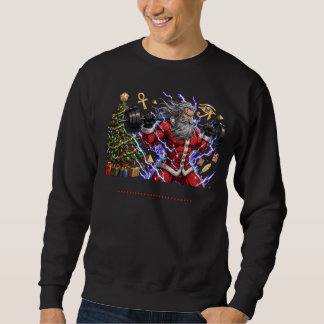 Lustiger Fitnessstudio-Weihnachtsmann stemmt Gewic Sweatshirt
