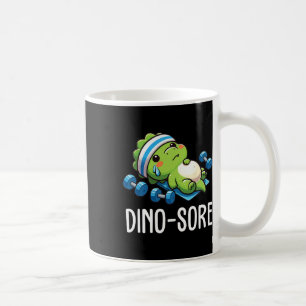 Lustiger Fitnessstudio-Workout-Dinosaurier-Gewicht Kaffeetasse