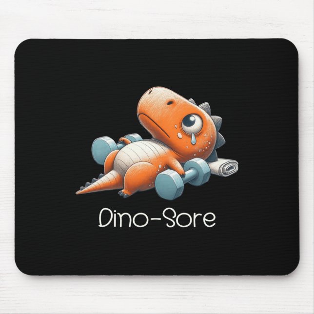 Lustiger Fitnessstudio-Workout-Dinosaurier-Gewicht Mousepad (Vorne)