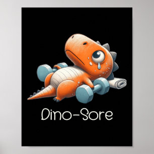 Lustiger Fitnessstudio-Workout-Dinosaurier-Gewicht Poster