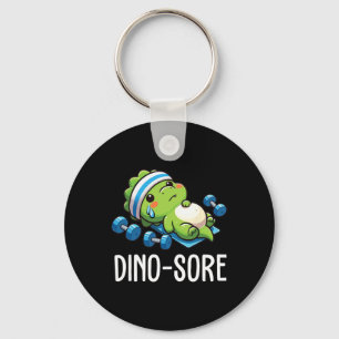 Lustiger Fitnessstudio-Workout-Dinosaurier-Gewicht Schlüsselanhänger