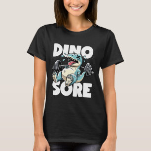 Lustiger Fitnessstudio-Workout Dinosaurier Gewicht T-Shirt