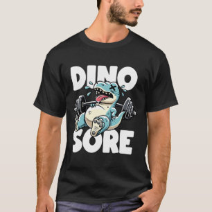 Lustiger Fitnessstudio-Workout-Dinosaurier-Gewicht T-Shirt
