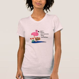 Lustiger Flamingo auf Ferien-T - Shirt