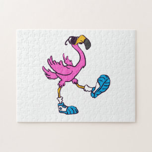 Lustiger Flamingo mit Sonnenbrille Hintergrundfa