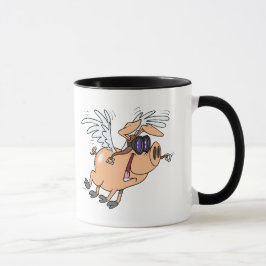 lustiger Flyer Cartoon Tasse