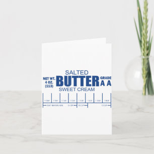 Lustiger Foodie-Bäcker backt gesalzene Butter Karte