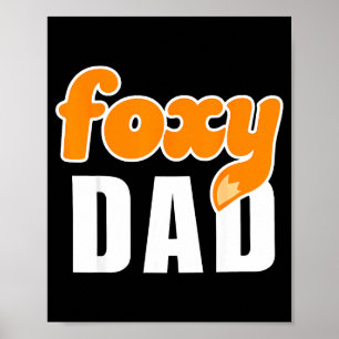 Lustiger Foxy-Vater Retro-Vintage-Vater-Cartoon-De Poster