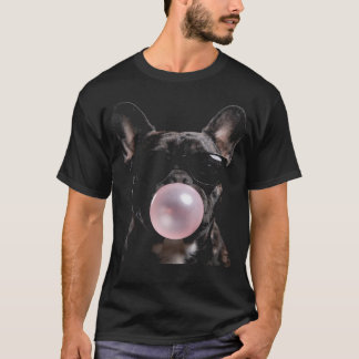 Lustiger Französischer Bulldogge bläst eine Blase T-Shirt