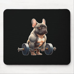 Lustiger Französischer Bulldogge Bodybuilding Gym Mousepad