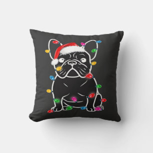 Lustiger Französischer Bulldogge Hund Baum Weihnac Kissen