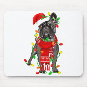Lustiger Französischer Bulldogge Hund Baum Weihnac Mousepad