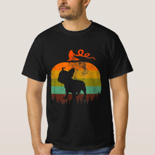 Lustiger Französischer Bulldogge Kürbis Hallowee T-Shirt