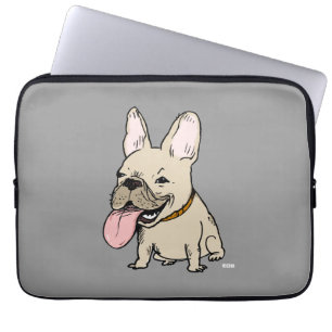Lustiger Französischer Bulldogge mit heraushängend Laptopschutzhülle