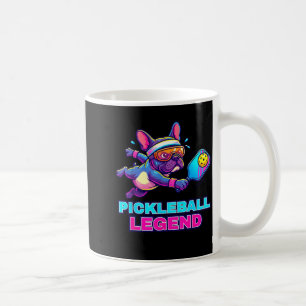 Lustiger französischer Bulldogge spielt Pickleball Kaffeetasse