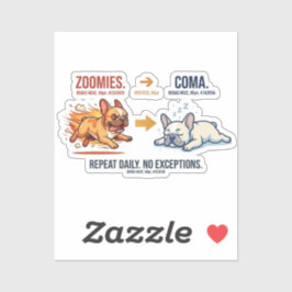 Lustiger Französischer-Bulldogge-Sticker mit Zoomi Aufkleber