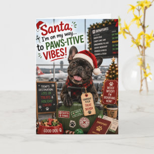 Lustiger Französischer Bulldogge Weihnachten Reise Karte