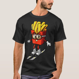 Lustiger französischer Frites-Ski-Kartoffel-Pommes T-Shirt