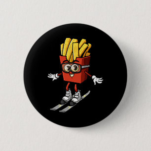 Lustiger französischer Fritten-Ski-Kartoffel-Pomme Button