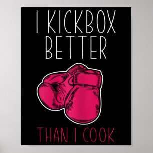 Lustiger Frauen-Kickboxer - Ich liebe Kickboxen Poster