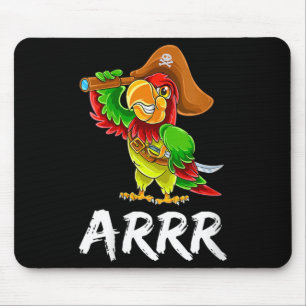 Lustiger Frauen-Piratenpapagei mit Säbel Halloween Mousepad