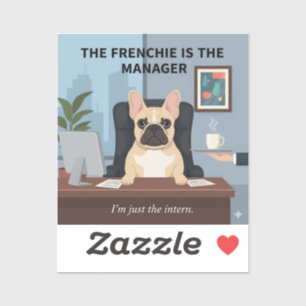 Lustiger Frenchie-Manager-Hunde-Mama-Geschenk Büro Aufkleber