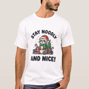 Lustiger Frettchen-Weihnachten Bleib Noodly Und Ne T-Shirt