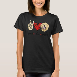 Lustiger Frieden Liebe Golden Dog Golden Retrieve T-Shirt