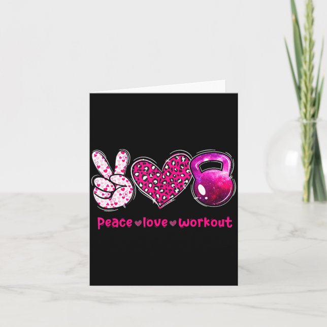 Lustiger Frieden Liebe Workout Gym Gewichte Stemme Karte (Vorderseite)