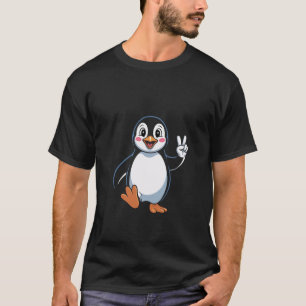 Lustiger Friedens Pinguin Süßes Tier Gute Vibes Ku T-Shirt