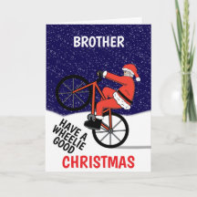 Lustiger Frohe Weihnachten Fahrrad fahrender Weihn