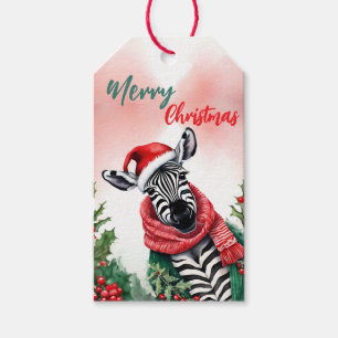 Lustiger Frohe Weihnachten Kranz Süßer Zebra-Weihn Geschenkanhänger