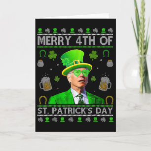 Lustiger Froher 4. St. Patricks Day Joe Biden Hör Karte