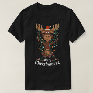 Lustiger Fröhlicher Christmoose Süßer Weihnachts T-Shirt