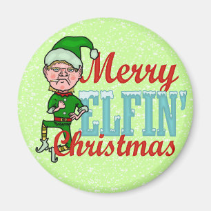 Lustiger fröhlicher ElfenweihnachtenBah Humbug Magnet
