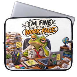 Lustiger Frosch-Arbeitsgesicht Laptop-Hülle - Büro Laptopschutzhülle