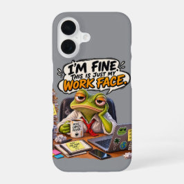 Lustiger Frosch-Arbeitsgesicht-Telefonhülle - Büro iPhone 16 Hülle
