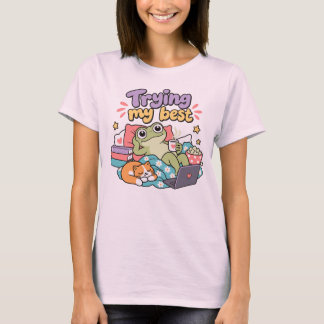 Lustiger Frosch Aufschieberitis Humor Entspannende T-Shirt