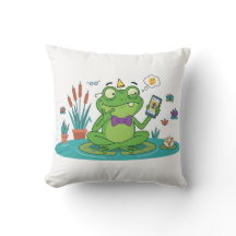 Lustiger Frosch beim Smartphone-Browsen