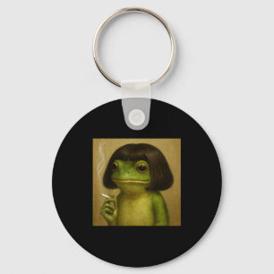 Lustiger Frosch Bob Frisur rauchendes Meme für Män Schlüsselanhänger