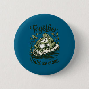 Lustiger Frosch Braut & Bräutigam Flitterwochen St Button