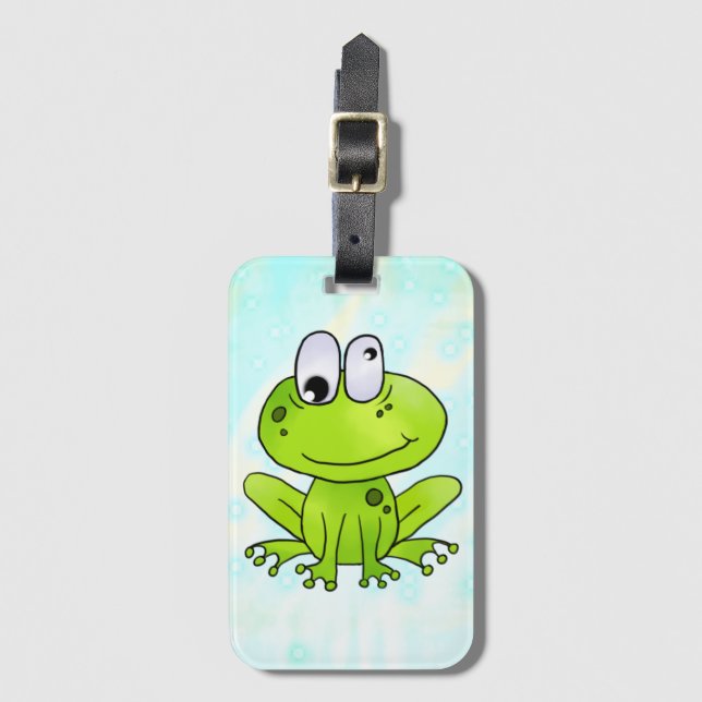 lustiger Frosch  Gepäckanhänger (Vorderseite Vertikal)