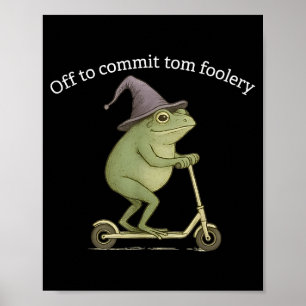 Lustiger Frosch Grafik sagt Ausflug um Tomaten zu  Poster